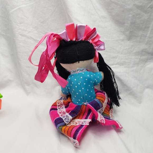 Two Mexican Maria Lee Dolls Folkart Handmade Mexico - Picture 3 of 5